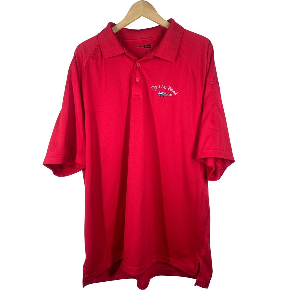 CornerStone Mens Civil Air Patrol Tactical Polo Shirt Red Size 2XL CS410